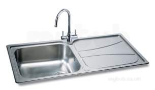 Carron Trade Sinks -  Carron Pheonix Zeta Zeta1004k/tp 1.0b Revolution Polished Ss Sink And Alba Tap Pack