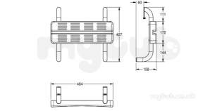 Sissons Stainless Steel Products -  F0203 Contina Hanging Back Support Ss