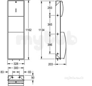 Sissons Stainless Steel Products -  F0143 Stratos Paper Towel And Waste Bin Ss
