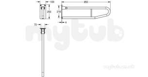 Sissons Stainless Steel Products -  F0185 Contina Hinged Supprt Arm 700mm Ss