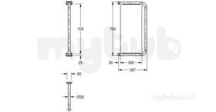 Sissons Stainless Steel Products -  F0072 Tubular Urinal Divider Ss Cmpx560