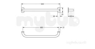 Sissons Stainless Steel Products -  F0170 Contina 600mm Grab Rail Ss