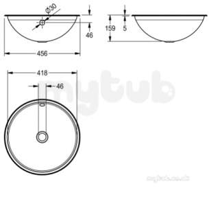 Sissons Stainless Steel Products -  F0332 456mm High Inset W/hand Basin Ss