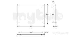 Sissons Stainless Steel Products -  F0105 Heavy Duty Mirror 400 X 300 X 13mm Ss