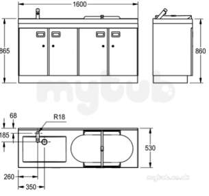Sissons Stainless Steel Products -  Franke Sissons Baby Change Right Hand 4 Doors