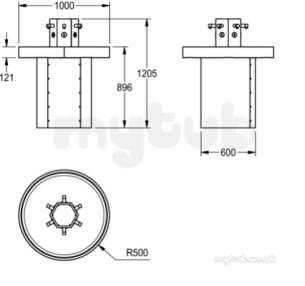 Sissons Stainless Steel Products -  Round Washtrough 6 Person Pir Taps