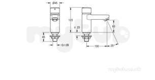 Franke Sissons Commercial Brassware and Showers -  Pillar Tap Pre-mixed Warm Water Plus Abs