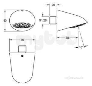 Franke Sissons Commercial Brassware and Showers -  Slimline Lr Shower Head 6l/min Aqua754