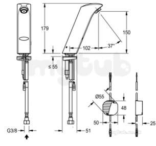 Franke Sissons Commercial Brassware and Showers -  Franke Sissons Protronic S Mixer Tap 4 Premix