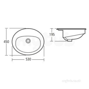 Ideal Standard Luxury -  Ideal Standard Tempo E6570 530mm Two Tap Holes Countertop Basin Wh