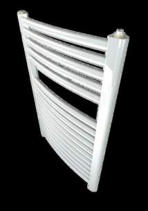 Caradon Ladder Towel Rails -  Stelrad 147010 White Curved Ladder Heated Towel Rail 1800x500mm