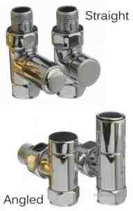 The Radiator Company Towel Warmers and Decorative Rads -  Cylinder Straight Valves Chrome Vvcylstc