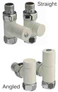 The Radiator Company Towel Warmers and Decorative Rads -  The Radiator Company Cylinder Angled Valves White