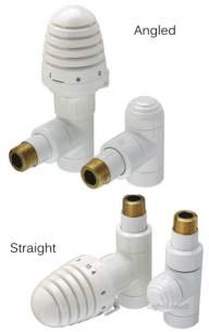 The Radiator Company Towel Warmers and Decorative Rads -  Deluxe Trv Angled Valves White Vvdeltrvanw