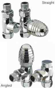 The Radiator Company Towel Warmers and Decorative Rads -  The Radiator Company Ellipse Angled Valves Chrome