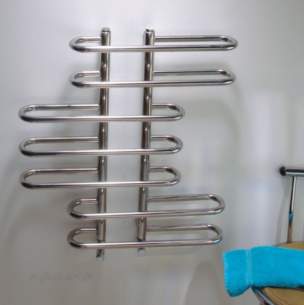 The Radiator Company Towel Warmers and Decorative Rads -  Sail 700 X 650 Polished Stainless Steel