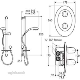 Ideal Standard Showers -  Ideal Standard Kurve Tt Therm With M/shadow Kit Chrome Plated L6836aa