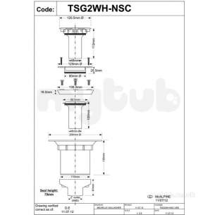 Mcalpine Waste traps overflow -  Mca 75mm W/s Vo Sheet Gully Nsc Tsg2wh-nsc