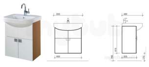 Twyford Mid Market Ware -  Refresh Square 750 Furniture Basin 1t Rs4631wh