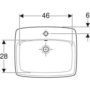 Geberit Sanitaryware -  Geberit Selnova Sq Countertop Basin 550x450 1 Tap Hole 501.466.00.7