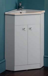Eastbrook Furniture -  Eastbrook 26.0086 Diamante Corner Basin White
