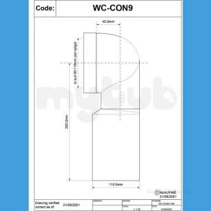Mcalpine W C Connectors -  Mcalpine Wc-con9 Adjustable Wc Connector 90 Deg