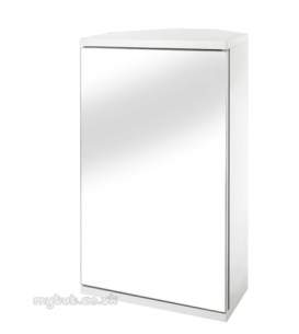 Croydex Bathroom Accessories -  Croydex Wc257222 White Simplicty 1 Corner Door Mirrored Bathroom Cabinet One Shelf