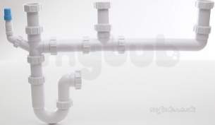 Polypipe Waste and Traps -  Three Bowl Undersink Kit 40mm Single Hose Con Wsk3w
