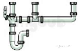 Polypipe Waste and Traps -  Three Bowl Undersink Kit 40mm Single Hose Con Wsk3w