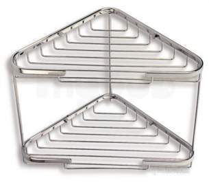 Metal Znojmo Nova Bathroom Accessories -  Nova Wire Line 2 Tier Crnr Rack Lrge Ch