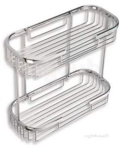 Metal Znojmo Nova Bathroom Accessories -  Nova Wire Line 2 Tier Rack Large/deep Ch