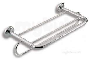 Metal Znojmo Nova Bathroom Accessories -  Nova 1 Lrge Towel Rail C/w Hanger Chrome