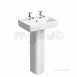 E200 Washbasin 600x370 Two Tap Holes White