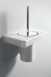 Alento Ceramic Brush Holder And Steel Brush White 85.0021