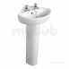 Armitage Shanks Sandringham 21 E8942 480mm Two Tap Holes Corner Basin Wht E894201