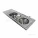1600 Disposal Hopper And Worktop Back Inlet Left Hand Drainer Htm64 Duhs Ps8106ss