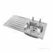 1028 Inset Sink Left Hand Drainer Right Hand Sink 2 Tap Holes With Overflow Ps8612ss