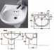 Akw Washbasin Two Tap Holes 450mm Wide 23126