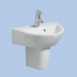 Twyford Fw4960 Flow Semi Ped Hr Basin Wh Fw4960wh