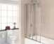 Fbs0323aqu White Aqua 4 Clear Glass Quad Fold Bath Screen 1400x840mm