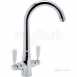 Carron Phoenix 2t0946 Opus Brushed Nickel Double Handle Kitchen Tap Ceramic Levers