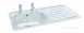 Unisink Inset Two Tap Hole Single Bowl Kitchen Sink With Right Hand Drainer