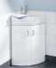 Hib 993.994037 White Denia Curved Corner Wash Basin One Tap Hole