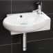 Hib 9110 White Evoke Cloakroom Wall Or Corner Mount Wash Basin Soft Curves 1 Tap Hole
