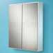 Hib 9101700 Aluminium Jersey 650x700mm Double Bathroom Cabinet Door Glass Shelves