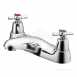Chrome Elements Brass Bath Filler Double Cross Handles Ceramic Disc B9861aa