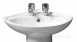Roca Madrid Corner Basin Two Tap Holes White